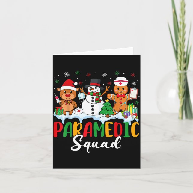 Cartão Paramedic Squad Reindeer Snowman Gingerbread Chris (Frente)