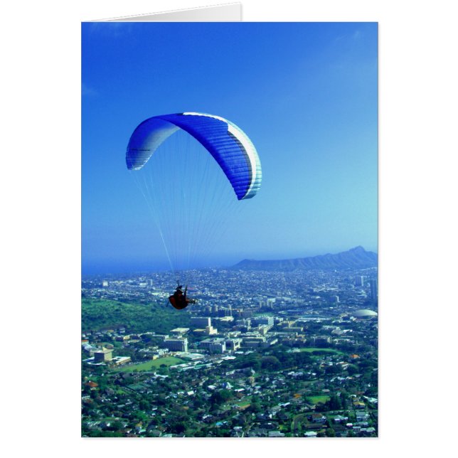 Cartão Parapente sobre Honolulu (Frente)