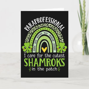 Cartão Paraprofissional Shamrocks Mais Fofos Professor Di