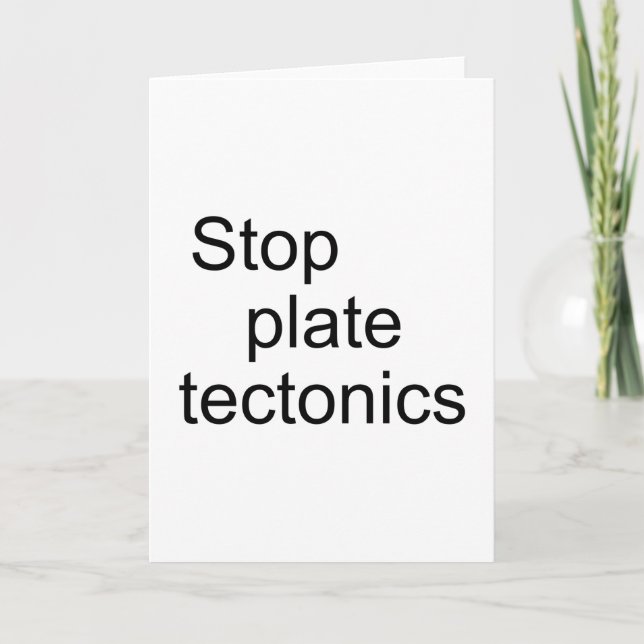 Cartão Parar as tectônicas da placa (Frente)