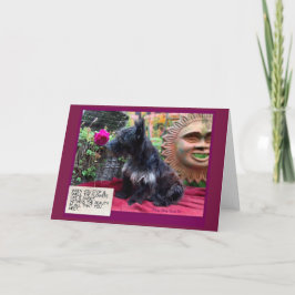 Cartão Parar e cheirar a placa de flores