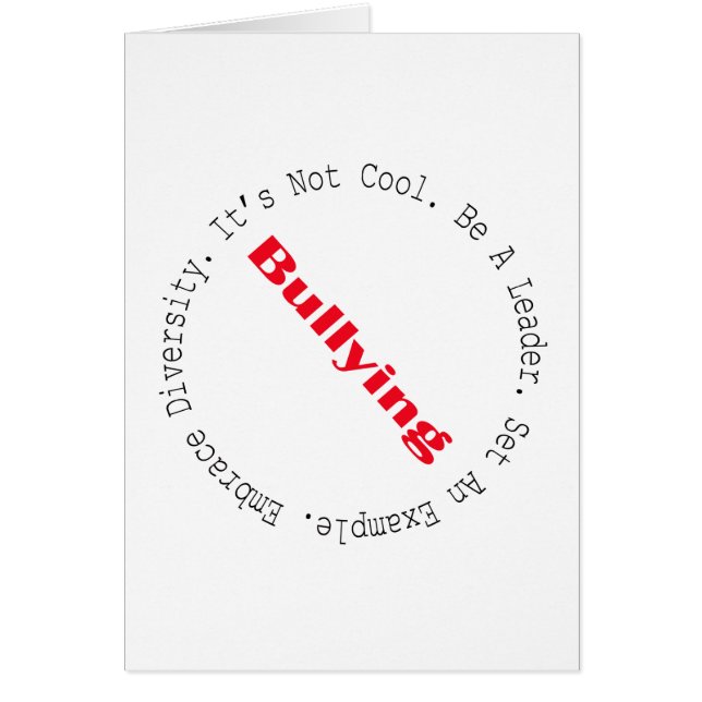 Cartão Parar o Bullying por Shirley Taylor (Frente)