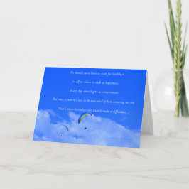 Cartão “Parasailing #13” with poem: Friends and Birthdays