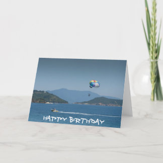 Cartão Parascending at Skiathos Birthday card