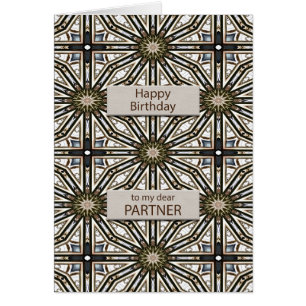 Cartão Parceiro Aniversário Abstrato Mandala Design