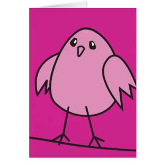Cartão pardal cor-de-rosa