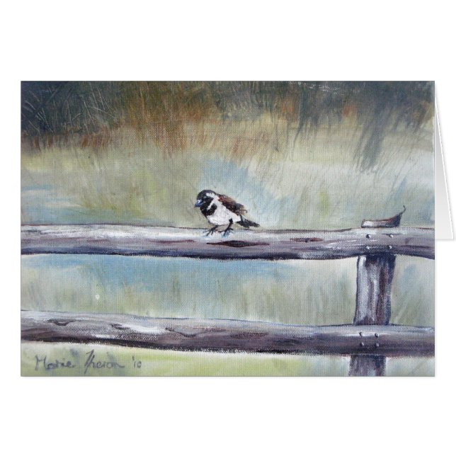 Cartão Pardal na névoa (Frente Horizontal)