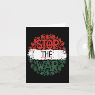 Cartão Pare a Guerra, Anti Guerra, Palestina Livre, Pales