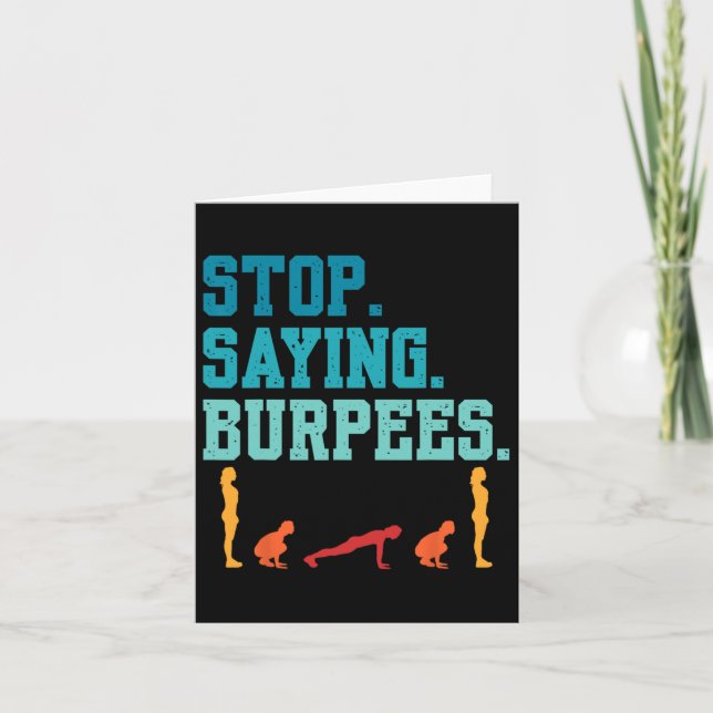Cartão Pare De Dizer Burpees Exercem Piada De Aranha (Frente)