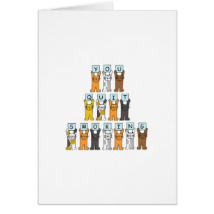 Cartão Pare De Fumar Gatos De Cartoon