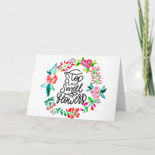 Cartão Pare e cheire as flores