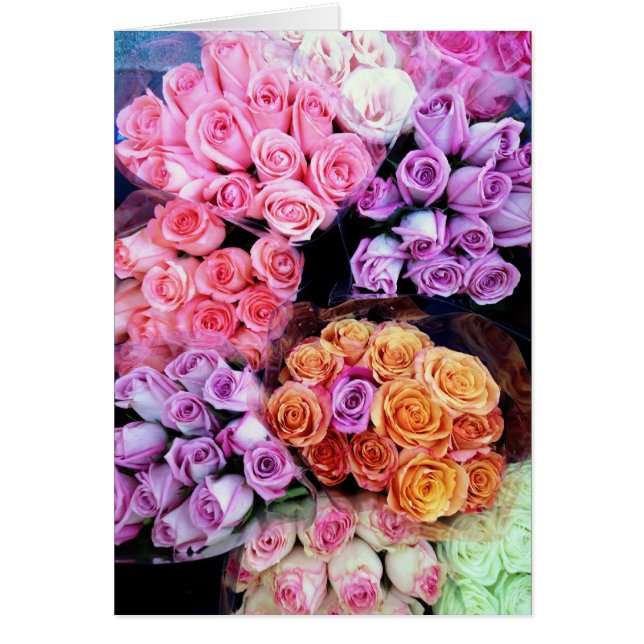 Cartão Pare e cheire os rosas (Frente)