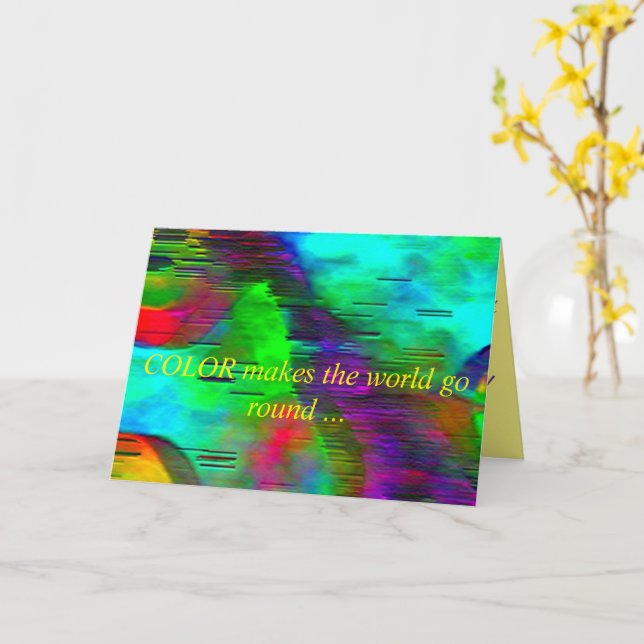 Cartão "Parede de Água Colorida" 5 x 7 (Flor Amarela)