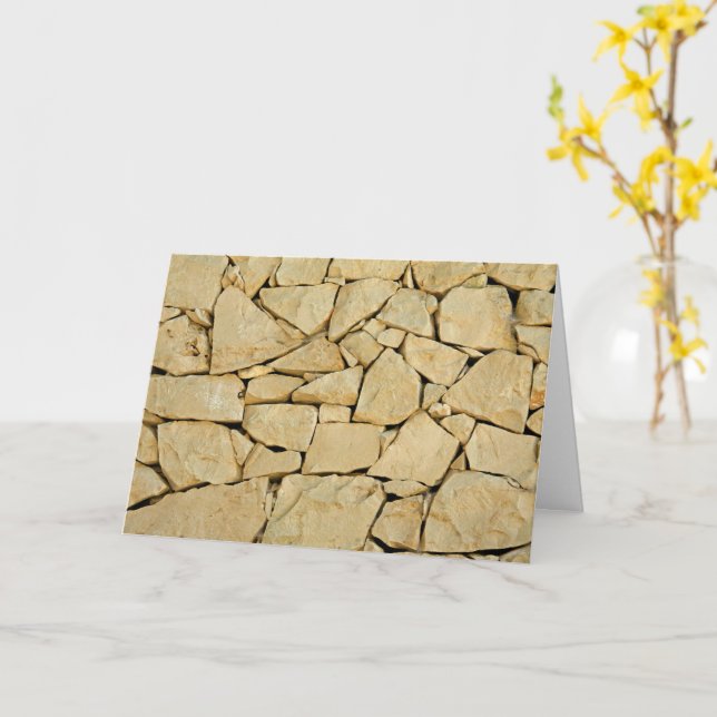 Cartão Parede seca de pedra (Flor Amarela)