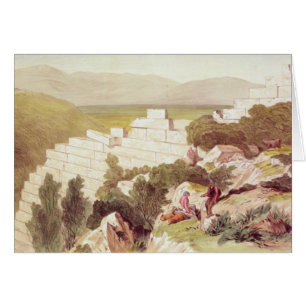 Cartão Paredes de Samos antigo, Cephalonia, século XIX