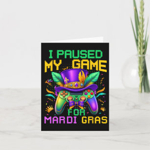 Cartão Parei Meu Jogo Para Controle De Vídeo Do Mardi Gra