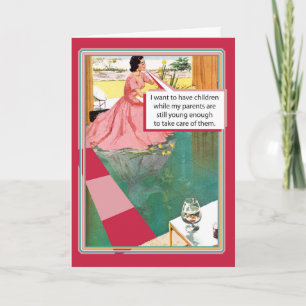 Cartão Parentes ainda jovens Dias de as mães Engraçados