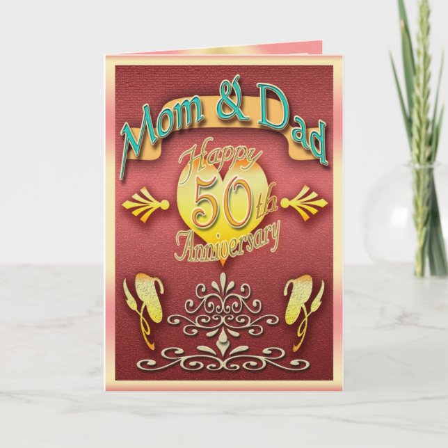 Cartão Parents 50th anniversary card (Mom &Dad) (Frente)
