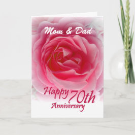 Cartão PARENTS o aniversário do 70 com rosa do rosa