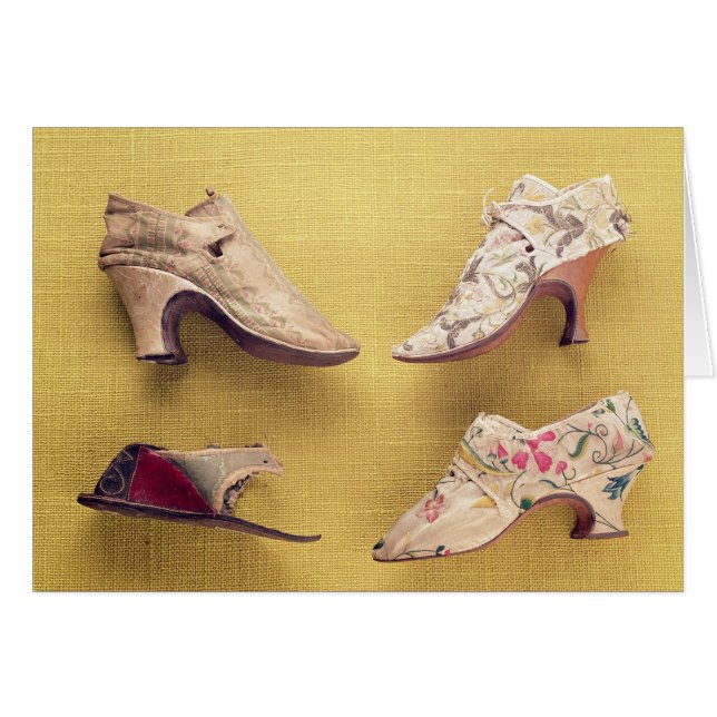 Cartão Pares dos calçados bordados, c.1714 (Frente Horizontal)