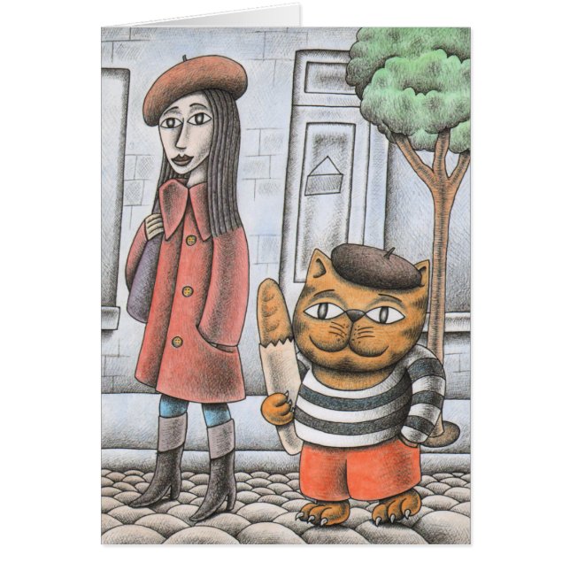 Cartão "Paris Cat (Frente)