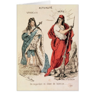 Cartão Paris e Versalhes que brilham em se, 1871
