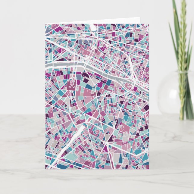 Cartão Paris France Map (Frente)