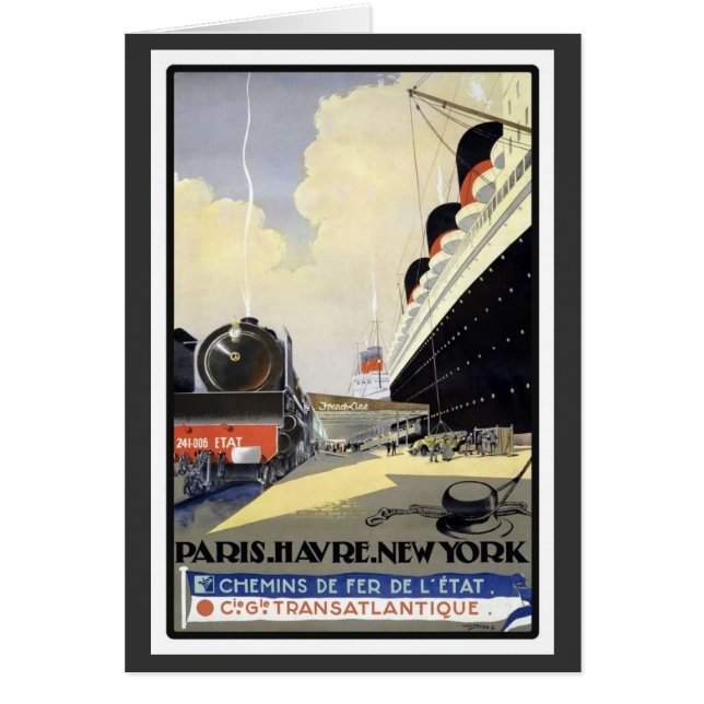 Cartão Paris Havre New York (Frente)