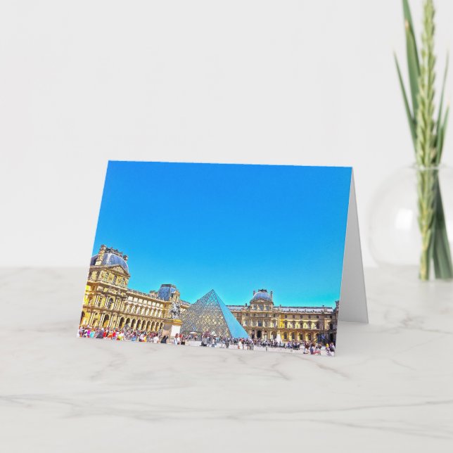 Cartão Paris note card featuring the Louvre (Frente)