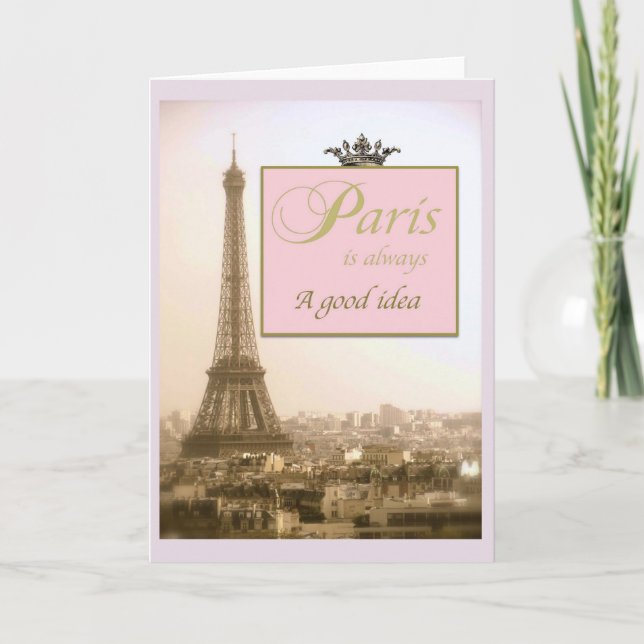 Cartão Paris notecards with Eiffel Tower and quote (Frente)