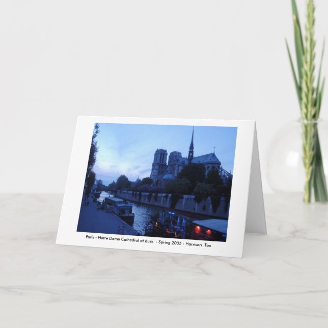 Cartão Paris - Notre Dame no crepúsculo (Frente)