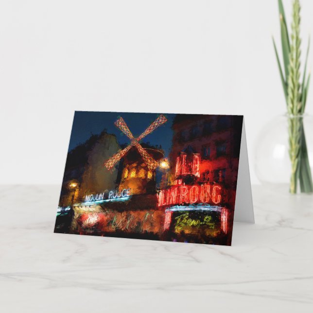 Cartão Paris painting poster canvas print jigsaw puzzle p (Frente)