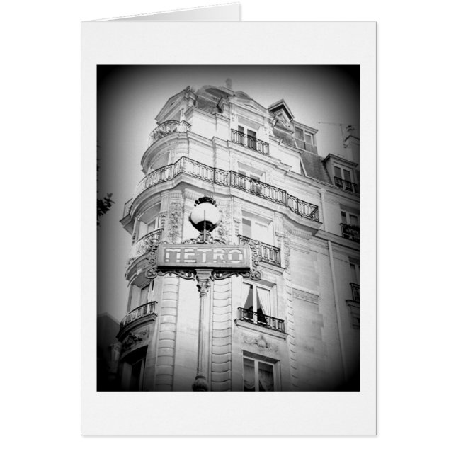 Cartão Paris, Preto e Branco, Vazio (Frente)