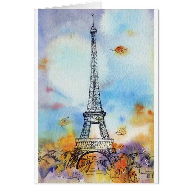 Cartão Paris. Torre Eiffel. (Frente)