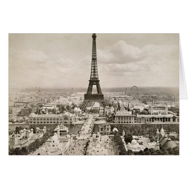 Cartão Paris: Torre Eiffel, 1900 (Frente horizontal)