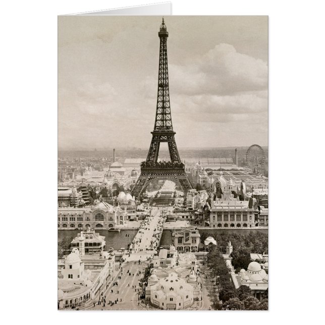 Cartão Paris: Torre Eiffel, 1900 (Frente)