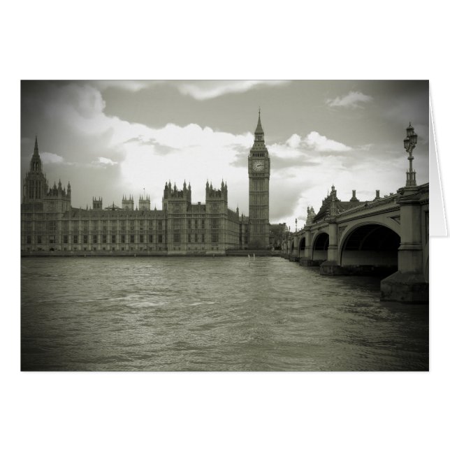 Cartão Parlamento - Elizabeth Tower - Big Ben Card (Frente Horizontal)