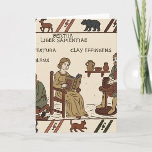 Cartão paródia da tapeçaria de bayeux