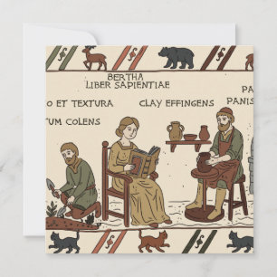 Cartão paródia da tapeçaria de bayeux