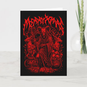Cartão Paródia de banda de Heavy Metal Natalino Morte Met