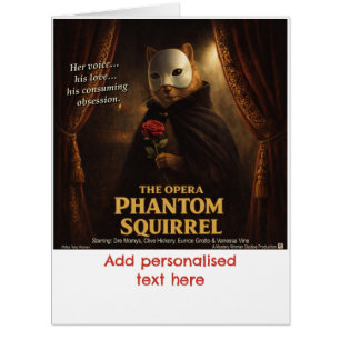Cartão Paródia de Esquilo Fantasma da Ópera