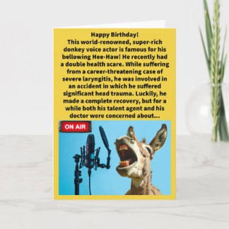 Cartão Paródia Divertida de Zurro Danos Feliz Aniversário