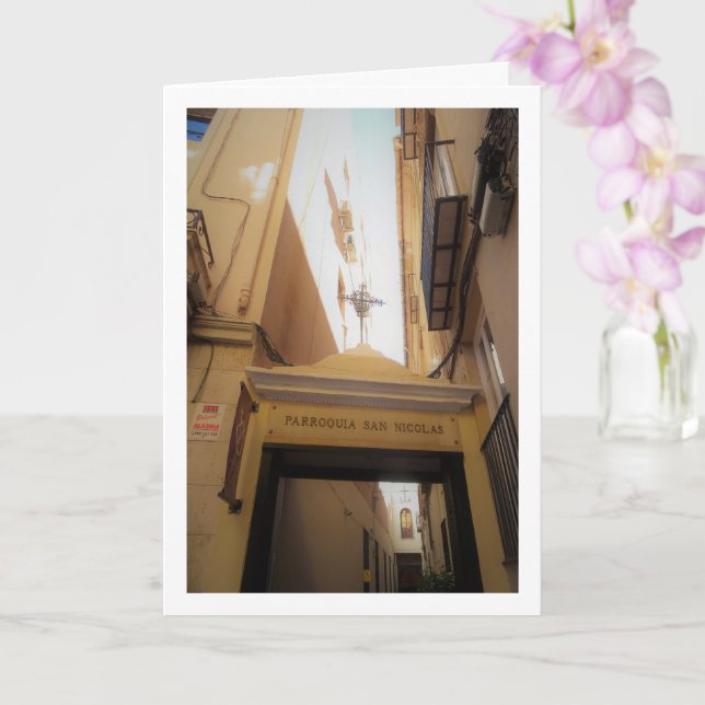 Cartão Paróquia da Igreja de San Nicolás, cidade de Valên (Orquídea)