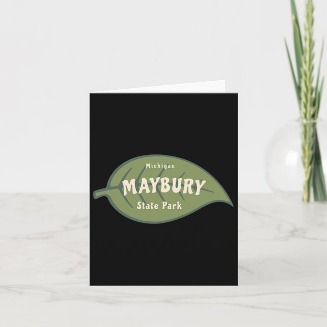 Cartão Parque Estadual Maybury Michigan Fall deixa de lad (Frente)
