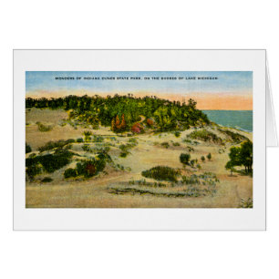 Cartão Parque estadual o Lago Michigan das dunas de