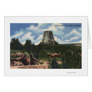 Cartão Parque nacional de Teton, WY - a torre do diabo