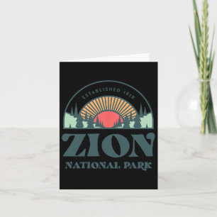Cartão Parque Nacional de Utah Zion do Estilo Retro