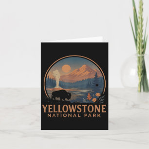 Cartão Parque Nacional de Yellowstone Us Bison Vintage Ca