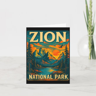 Cartão parque nacional de Zion viagens vintage ao ar livr