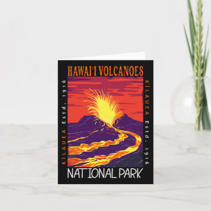 Cartão Parque Nacional dos Vulcões do Havaí Kilauea Volca